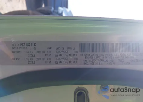 2017 Ram 1500 Rebel 4X4 5'7 Box z USA, uszkodzony, nr VIN 1C6RR7YT7HS595604